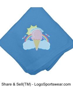 Ice Cream Summer Blue Blanket Design Zoom