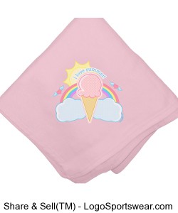 Ice Cream Summer Pink Blanket Design Zoom
