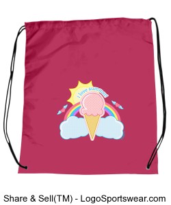 Ice Cream Summer Pink Drawstring Bag Design Zoom